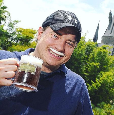 Brendan Fraser posted a picture with a beer mustache.
